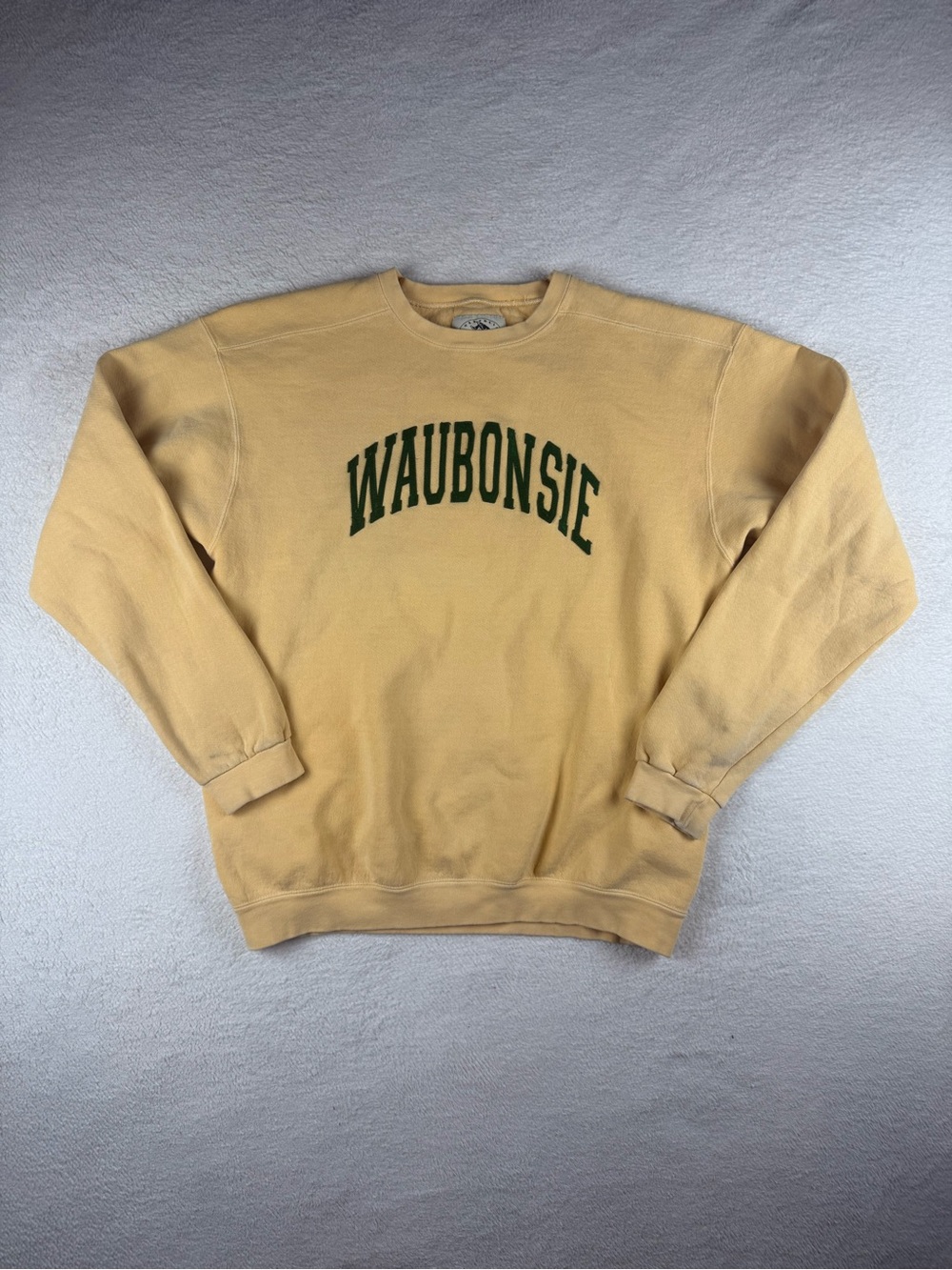 Authentic Pigment Waubonsie Crewneck Sweatshirt Mens Size XL Pale Yellow